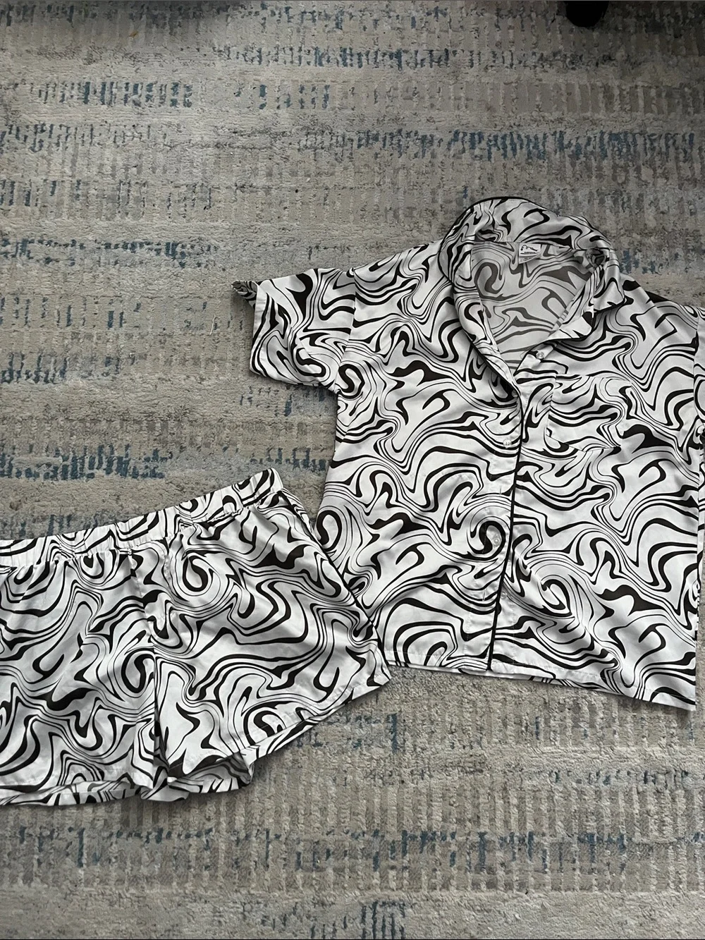 art class White and brown Swirl Kids Pajama Set